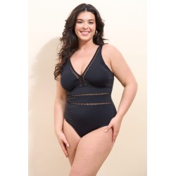 Lot de 8 Maillot de bain une pièce noir sculptant - Tailles M à 2XL, Ref 0502HN