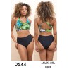 Maillot de Bain 2 Pièces Tropical Taille Haute Femme - Réf. 0544