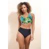 Maillot de Bain 2 Pièces Tropical Taille Haute Femme - Réf. 0544