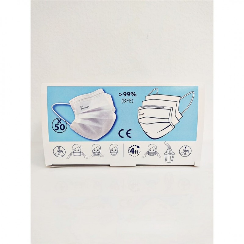 LOT DE 300 MASQUES MEDICAUX 99%BFE EN 14683-2019 TYPE IIR