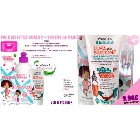 Pack Enfant Shampoing et traitement My Little Curly 2 produits 300 ml + 1 creme de main vegan bio 90g