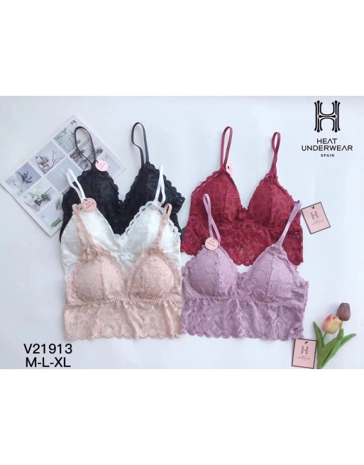 Lot de 60 Tops Lingerie Dentelle avec fines bretelles , tailles m, l, xl - V21913