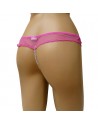 Lot de 24 String ficelle, tissu effet satiné. Bande de dentelle sur le pourtour de la taille. Extensible. 2 tailles S/M et L/XL.