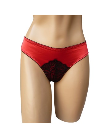 Lot de 24 tangas en tissu satiné avec un triangle de dentelle sur le devant