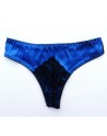 Lot de 24 tangas en tissu satiné avec un triangle de dentelle sur le devant