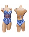Lot de 12 Maillots de Bains 1 pièce carreaux Vichy, Made in Italia