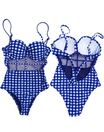 Lot de 12 Maillots de Bains 1 pièce carreaux Vichy, Made in Italia