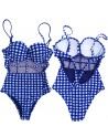 Lot de 12 Maillots de Bains 1 pièce carreaux Vichy, Made in Italia