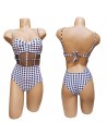 Lot de 12 Maillots de Bains 1 pièce carreaux Vichy, Made in Italia