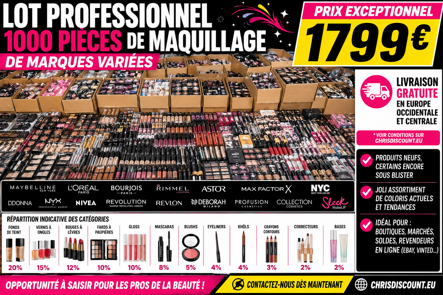 LOT DE 1000 PCS 