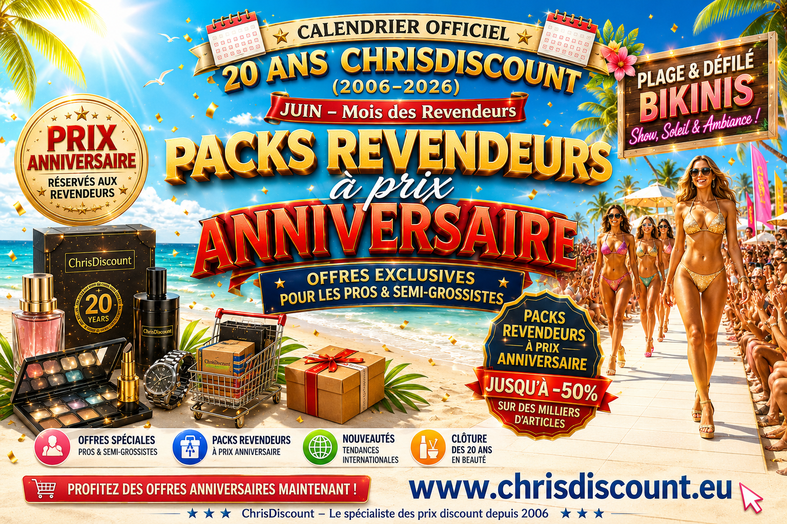 Chrisdiscount fête ses 20 ANS ! « JUIN Le Mois des Revendeurs »