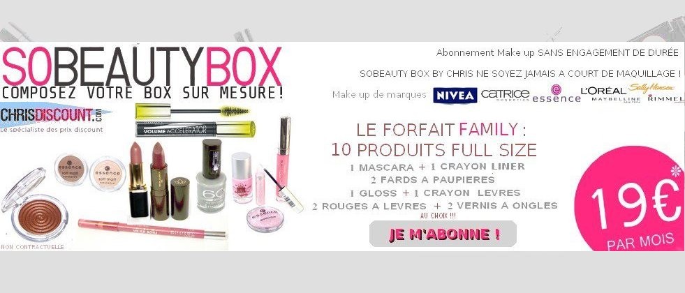 Sobeautybox 1ere BeautyBox sans engagement de durée  