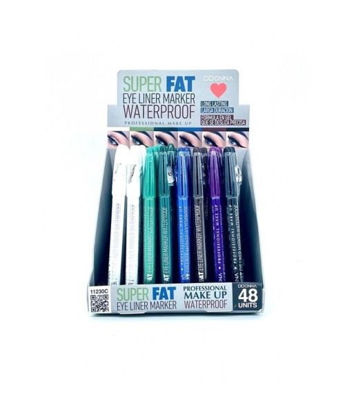 DISPLAY X 48 EYELINERS SUPER FAT MAKER WATERPROOF D'DONNA