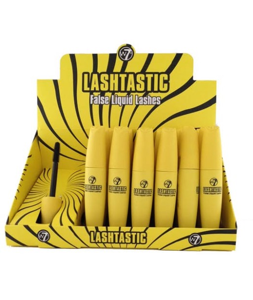 Display (24 pièces) W7 Lashtastic Mascara Volume coloris noir.