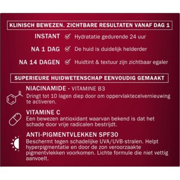 Crème de jour hydratante - Anti-taches pigmentaires - Olay Vitamin C+ SPF30 - 50 ml